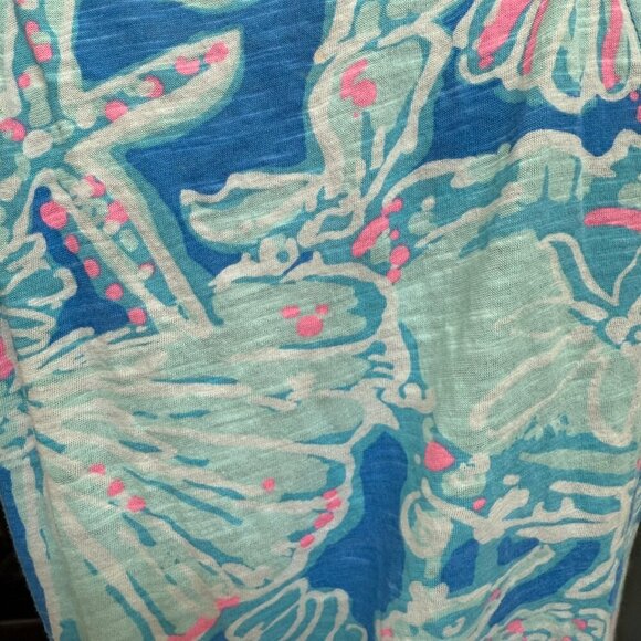 Lilly Pulitzer Arya Tank Into the Deep Women's M Halter Lightweight Resort Beach - Picture 4 of 5